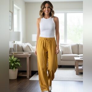 Old Navy Women's Yellow linen Pants